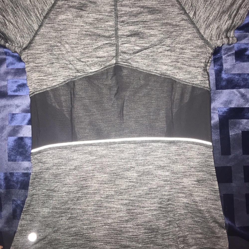 **Sold**Grey with black mesh Lululemon Shirt